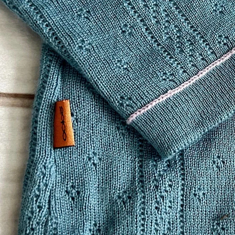 Oobe Henley fitted wool blend lightweight knit eyelets prep base layer Large‌‌‌ - Picture 8 of 10